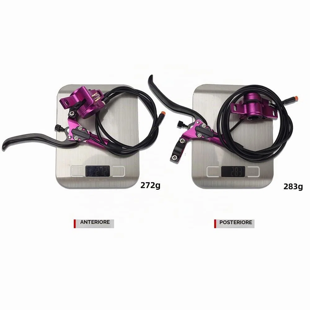 Bike Set Freno Idraulico con rotori da 160 mm Leva Pinza Freno a Disco Idraulico Anteriore e Posteriore per Bici elettrica Scooter Bicicletta