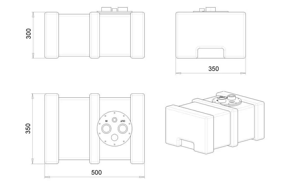 FUEL TANK 42L 50X35X30 CM