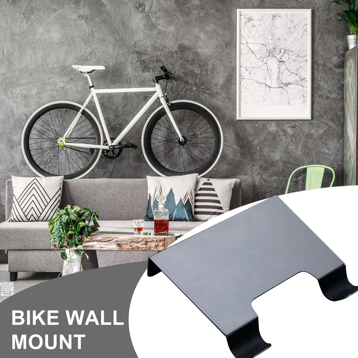 Gancio portabici a parete Verticale Stabile | Supporto A Parete Per Biciclette Adatto Al Garage Appartamento Interno E Esterno Ambiente Domestico