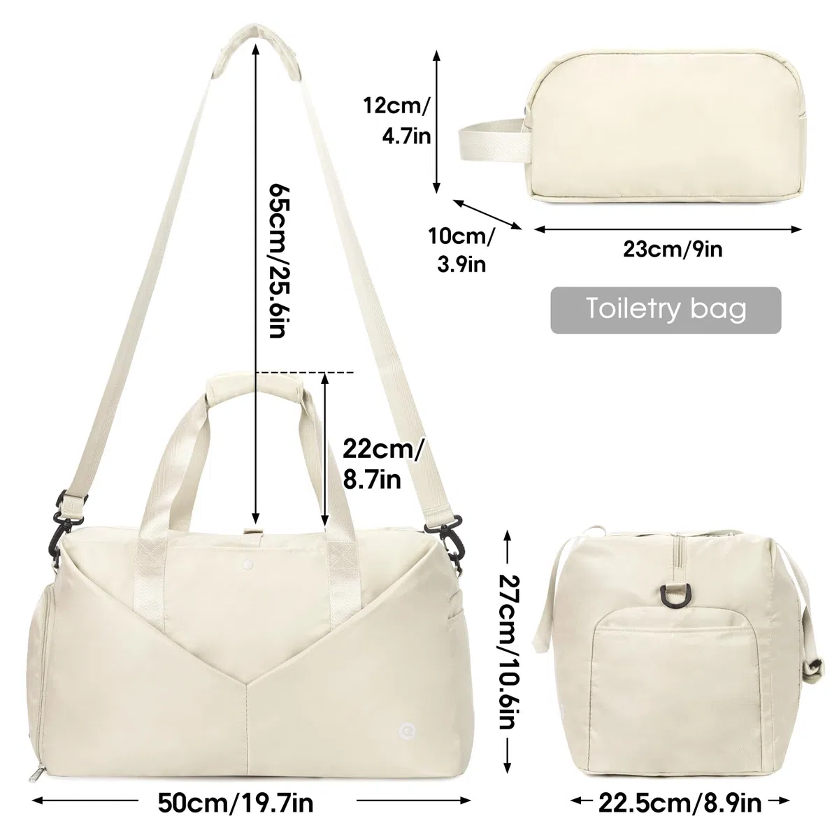 Ceneda Borsone da palestra da 50,8 cm con tasca bagnata scomparto per scarpe portatile da viaggio borsa da viaggio borsa da yoga per le donne
