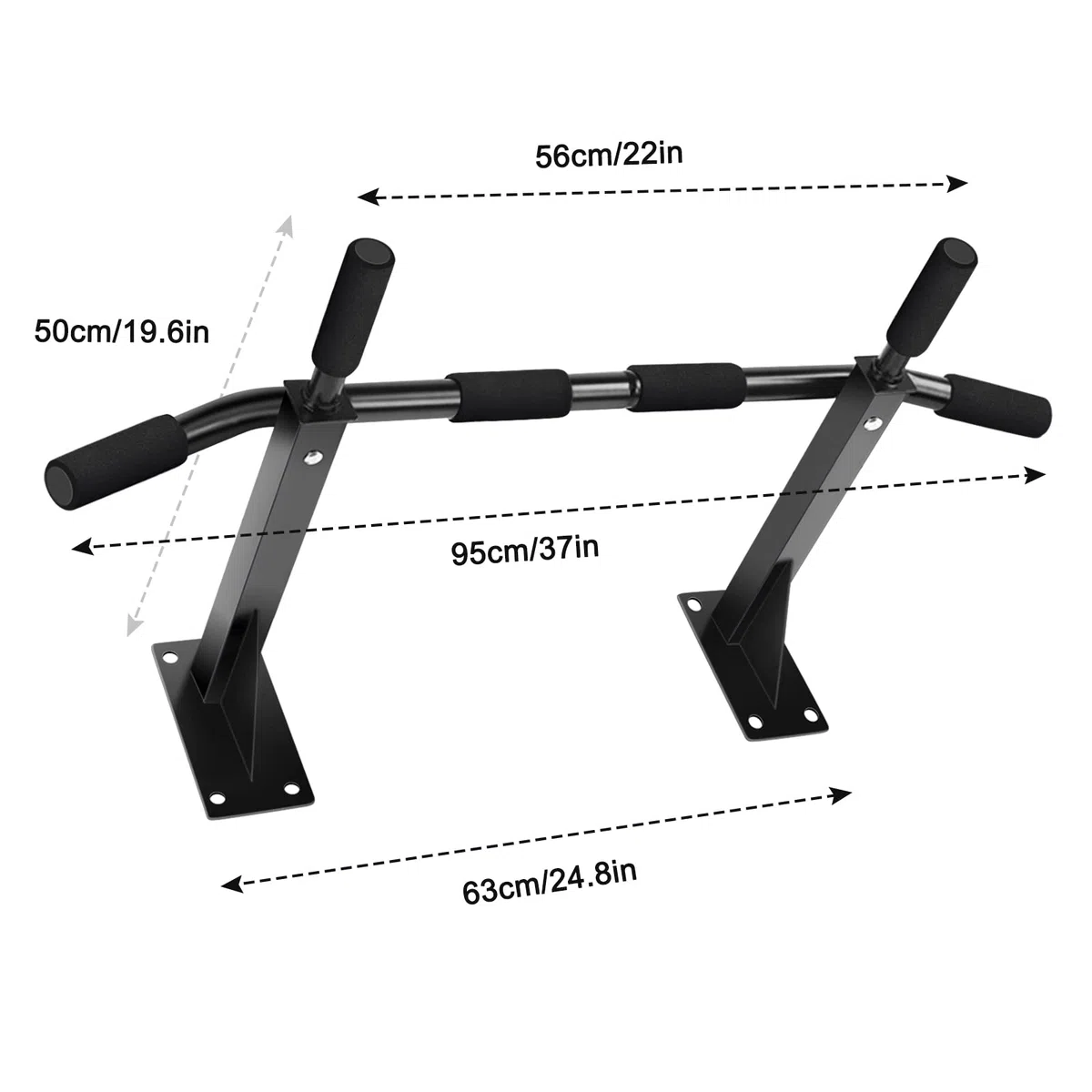 Barra per Trazioni Montata a Parete per Casa, Sbarra Trazioni a Muro Multifunzione per Sollevarsi, Fitness, Pull up Bar, Chin Up Multi-Grip Bar, Attrezzature per Fitness a Casa Sicure e Stabili