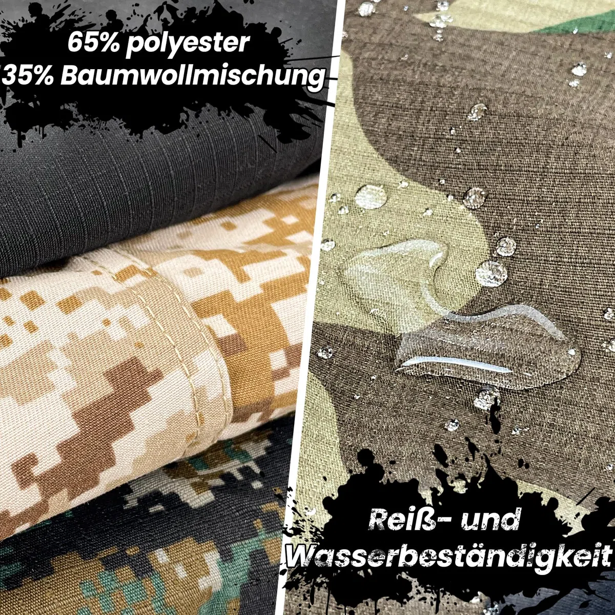 Tactical Military Camo BDU Uniform Set per uomini camicia da combattimento e pantaloni Ripstop Abbigliamento per attività all'aperto, caccia, softair, paintball