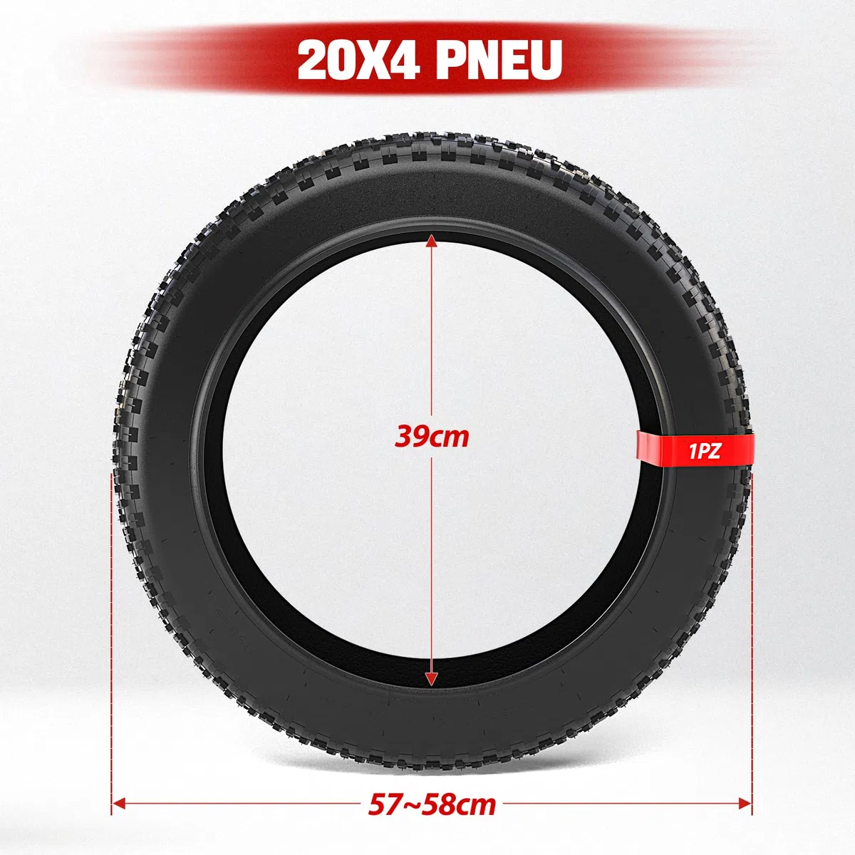 1PZ F3T-2X4 Pneumatico 20x4 Pollice per Mountain Bike Pieghevole per MTB su Strada o Fuori Strada Bicicletta Elettrica, Fat Bike