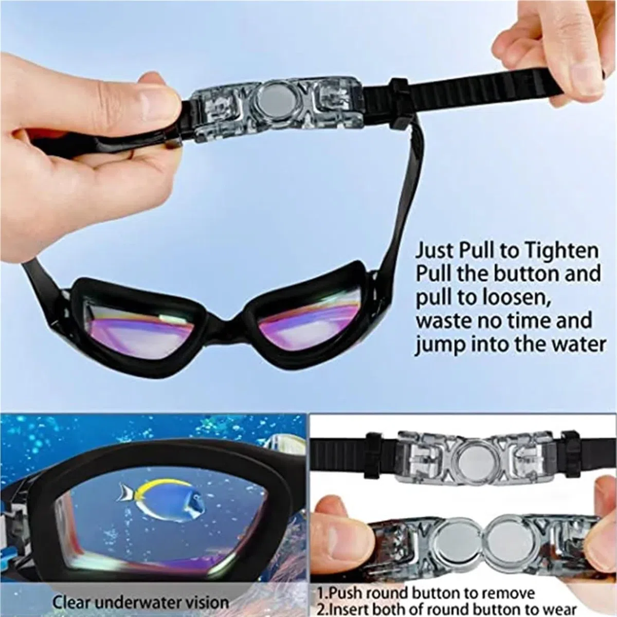 Occhialini da Nuoto Occhialini da Nuoto Professionali for Adulti con Lenti antiappannamento for Uomo e Donna, Impermeabili, Regolabili, in Silicone per Adulti Adolescenti