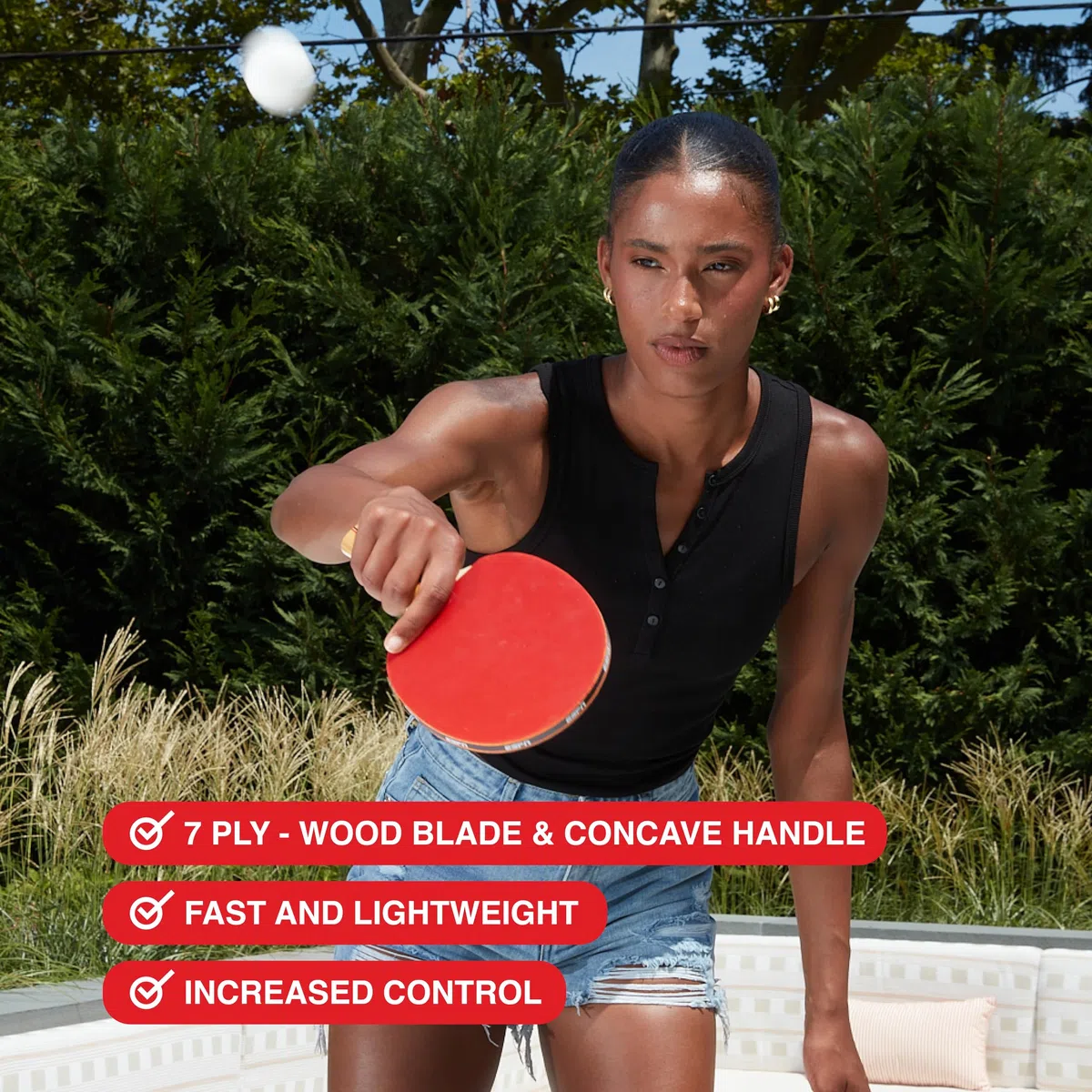 ESPN Racchette da ping pong (set da 2) e palline da ping pong a 3 stelle (set da 3) con custodia da viaggio, ideali per giochi per bambini, giochi in famiglia e serate di gioco