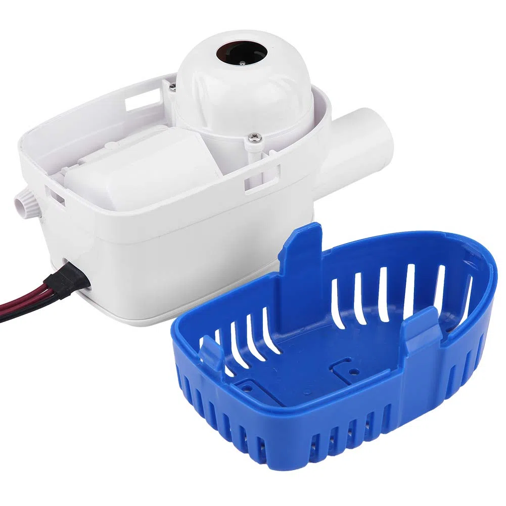 Pompa di sentina automatica 12 V, pompa di sentina con interruttore galleggiante, pompa elettrica sommersa piccola pompa liquida per acque reflue, per barche, stagni, yacht navi, RV 1100GPH