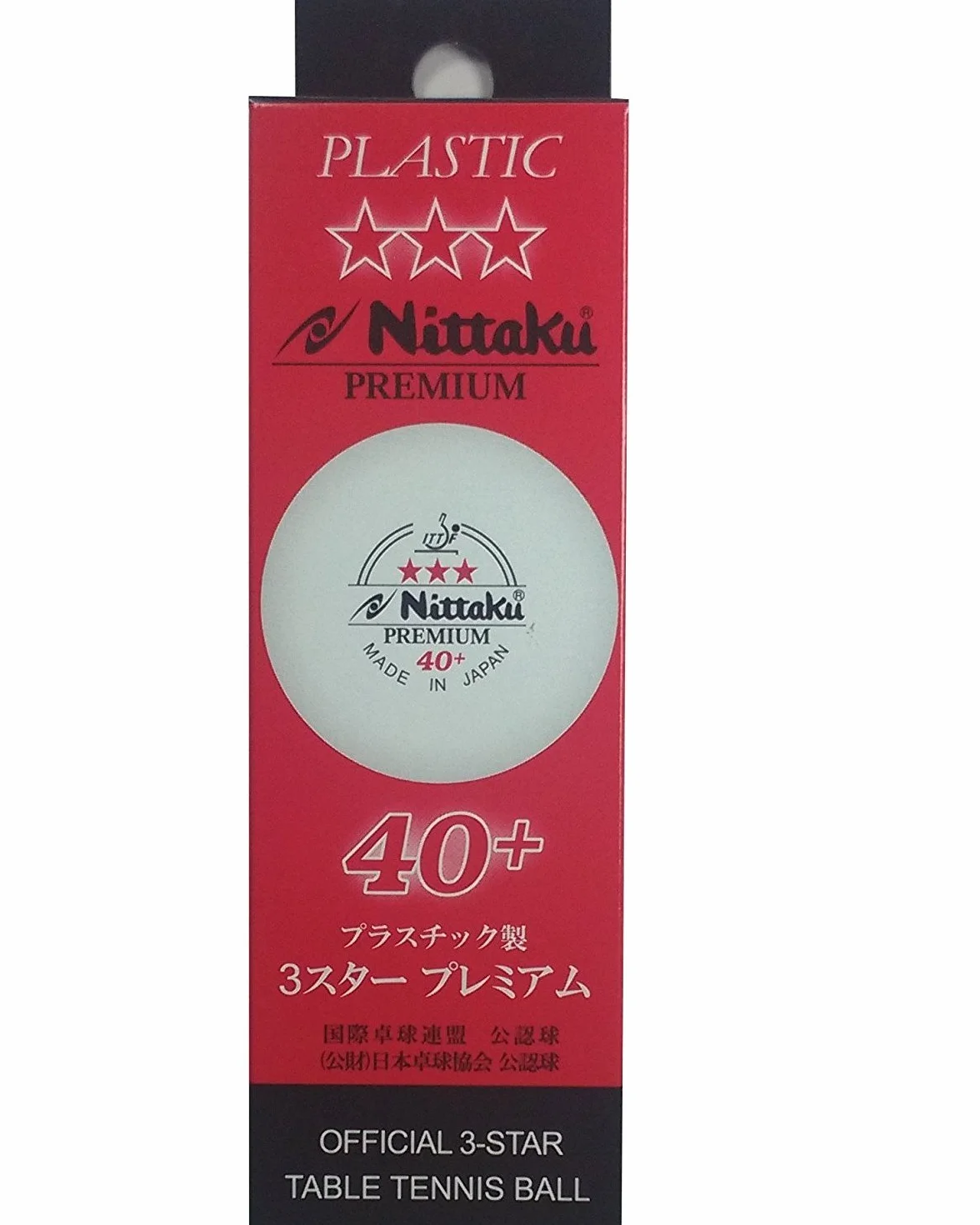 NITTAKU Palline da ping pong in plastica Premium 3 stelle bianche 40+ ITTF, 30 pezzi, originali e nuovi
