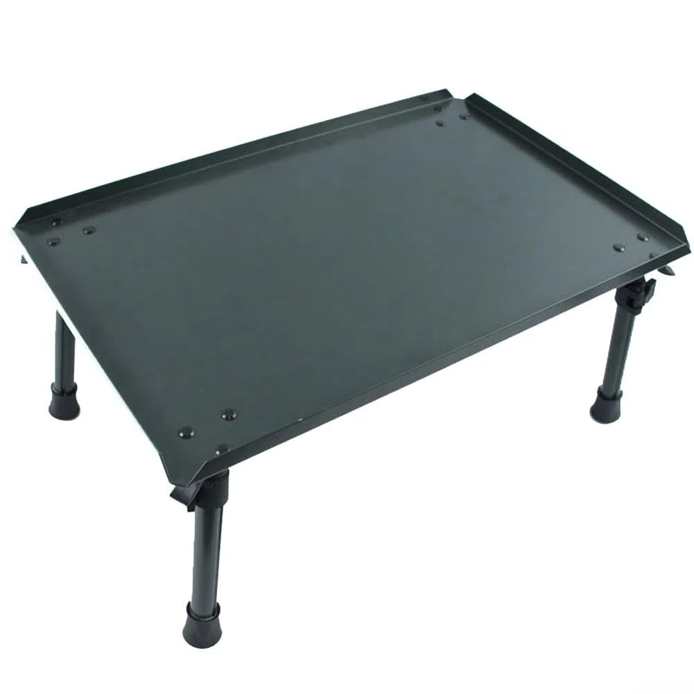 Drawup Tavolo da campeggio pieghevole leggero con gambe regolabili in altezza per picnic all'aperto per attrezzatura da pesca alla carpa, 47,5 x 31 cm (verde militare L#)