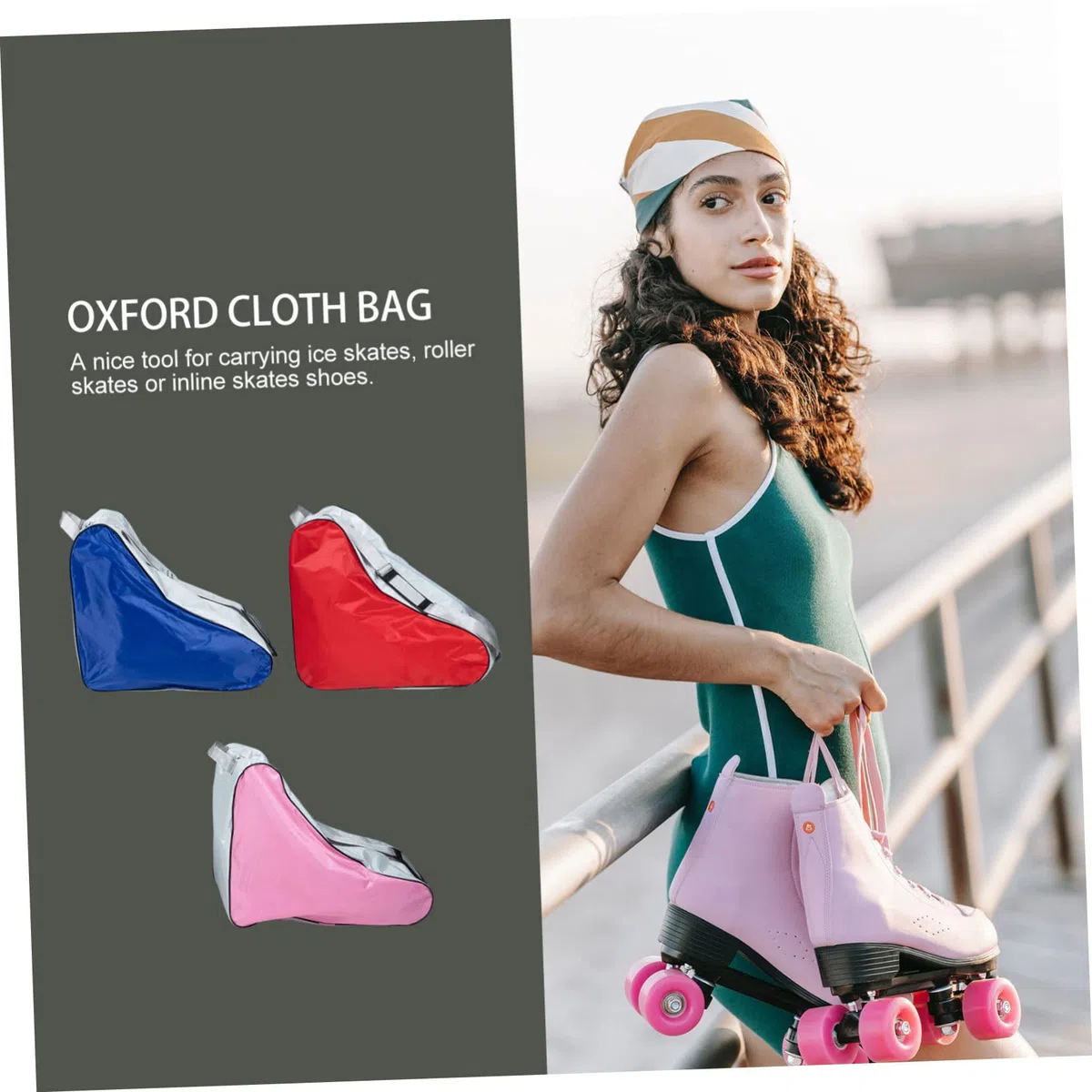 Happyyami Pattini A Rotelle Borsa Pattini Scarpe Borsa Portaoggetti Multifunzionale - Materiale Durevole