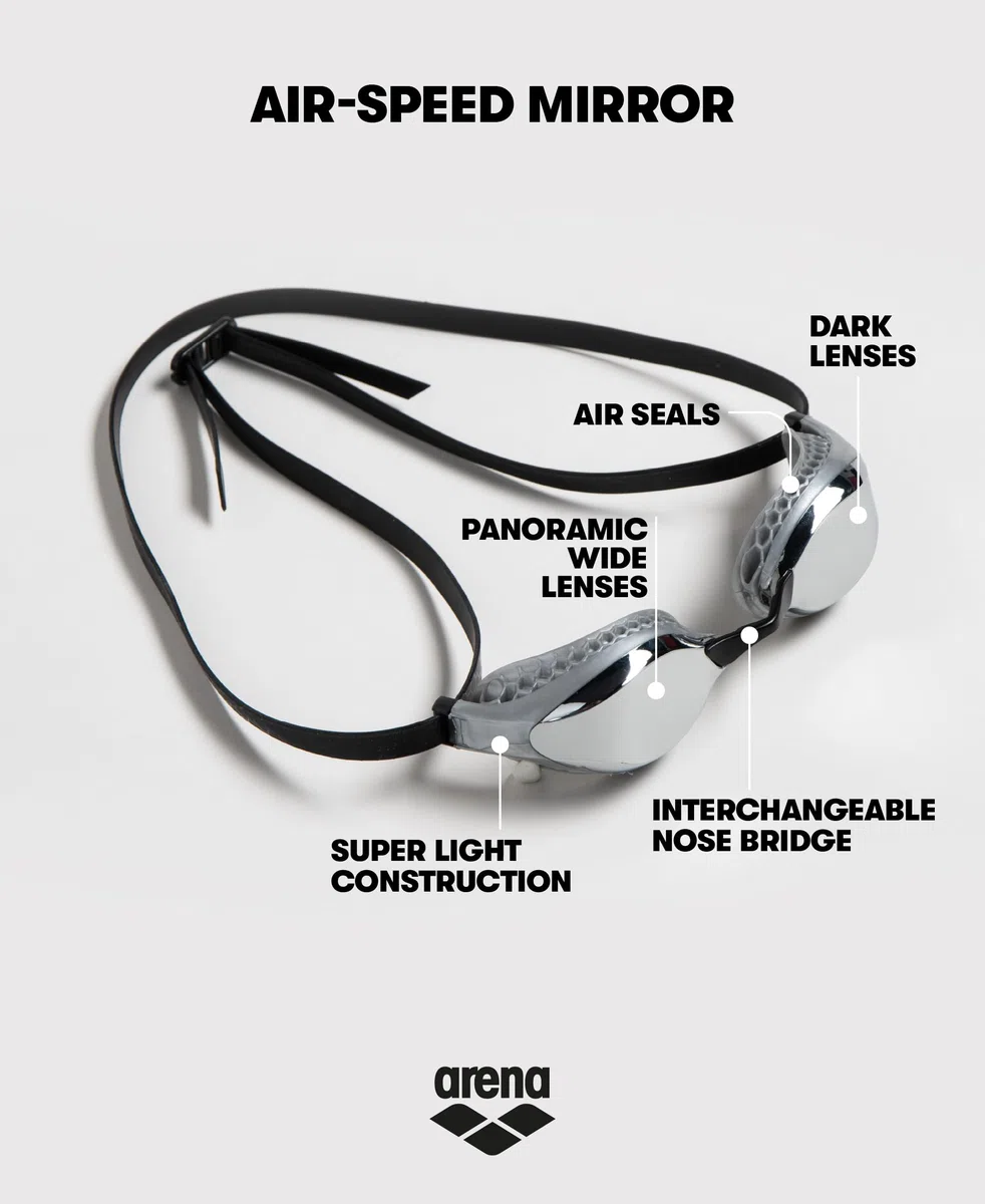 ARENA Arena Unisex Airspeed Mirror Racing Goggles Occhialini da nuoto Unisex - Adulto (Pacco da 1)