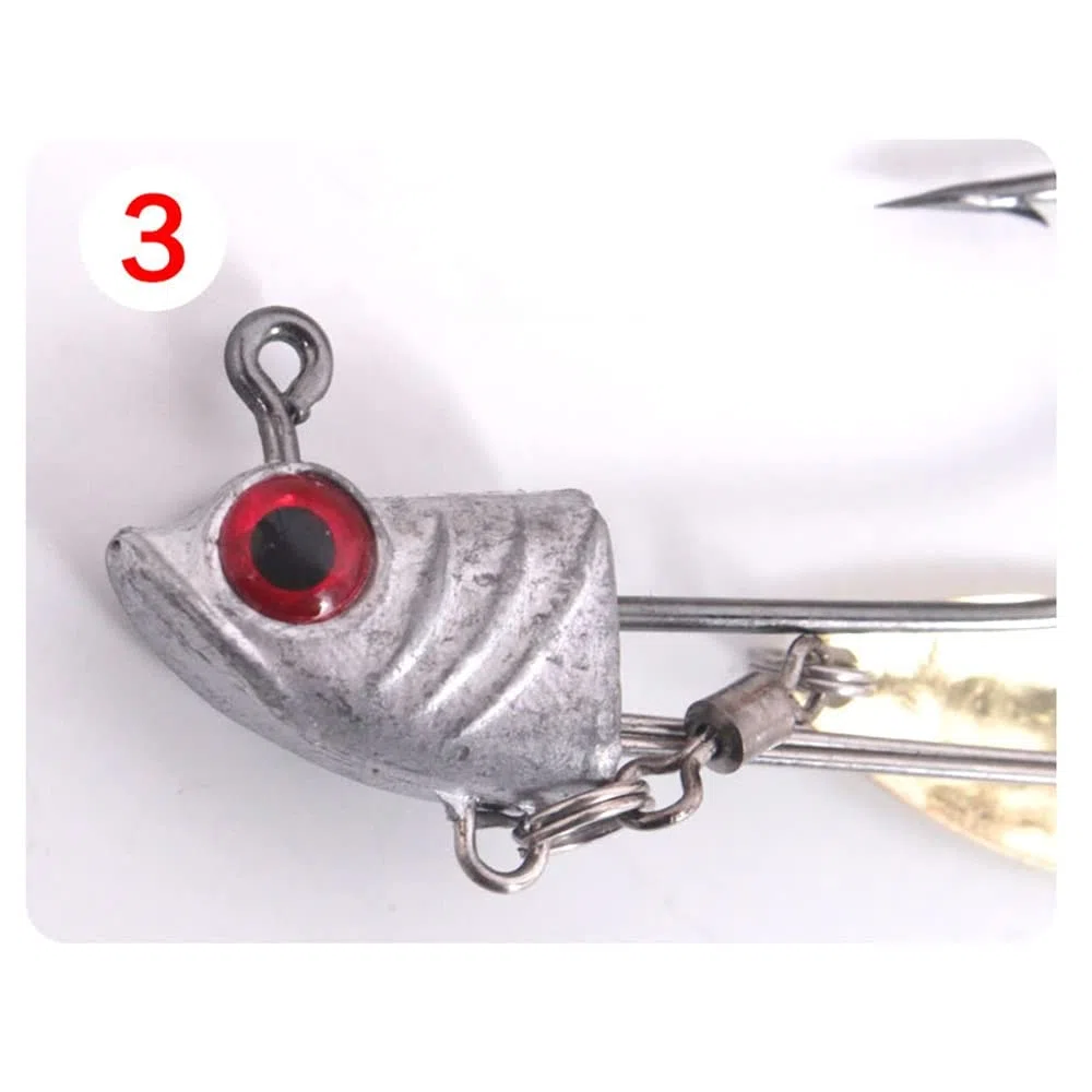 Amo da pesca 7G / 9G / 15G Jig Gancio da pesca singola 3D Ganci con gli occhi rossi con acquiretti a fishhook Spazzolo girevole lure for attrezzatura da pesca 2 / pz Ami da pesca mare ( Color : 9g )
