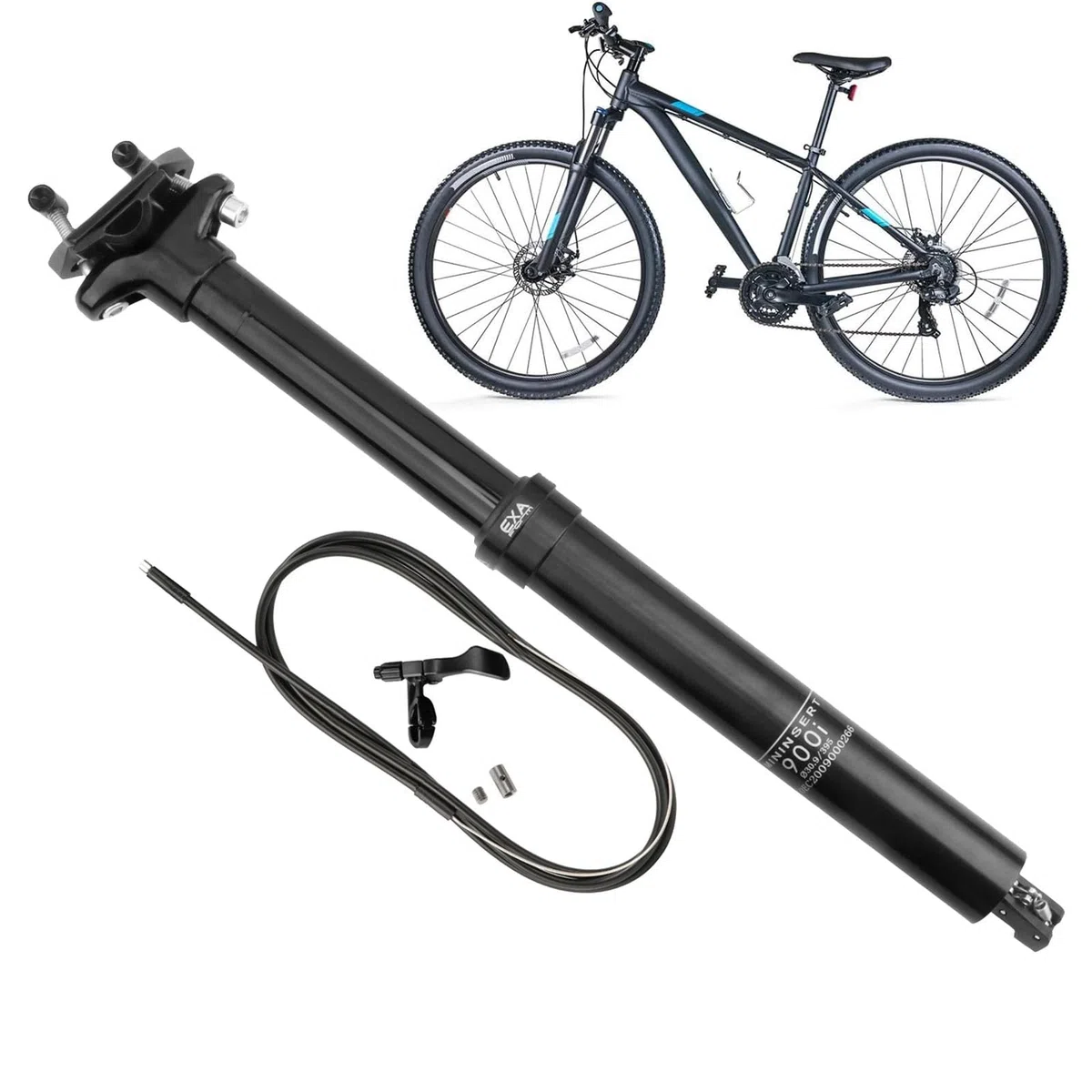 Asta per sella di sollevamento della bicicletta, asta per sella contagocce idraulica - palo di caduta regolabile in altezza con instradamento interno idraulico,Asta per sella per