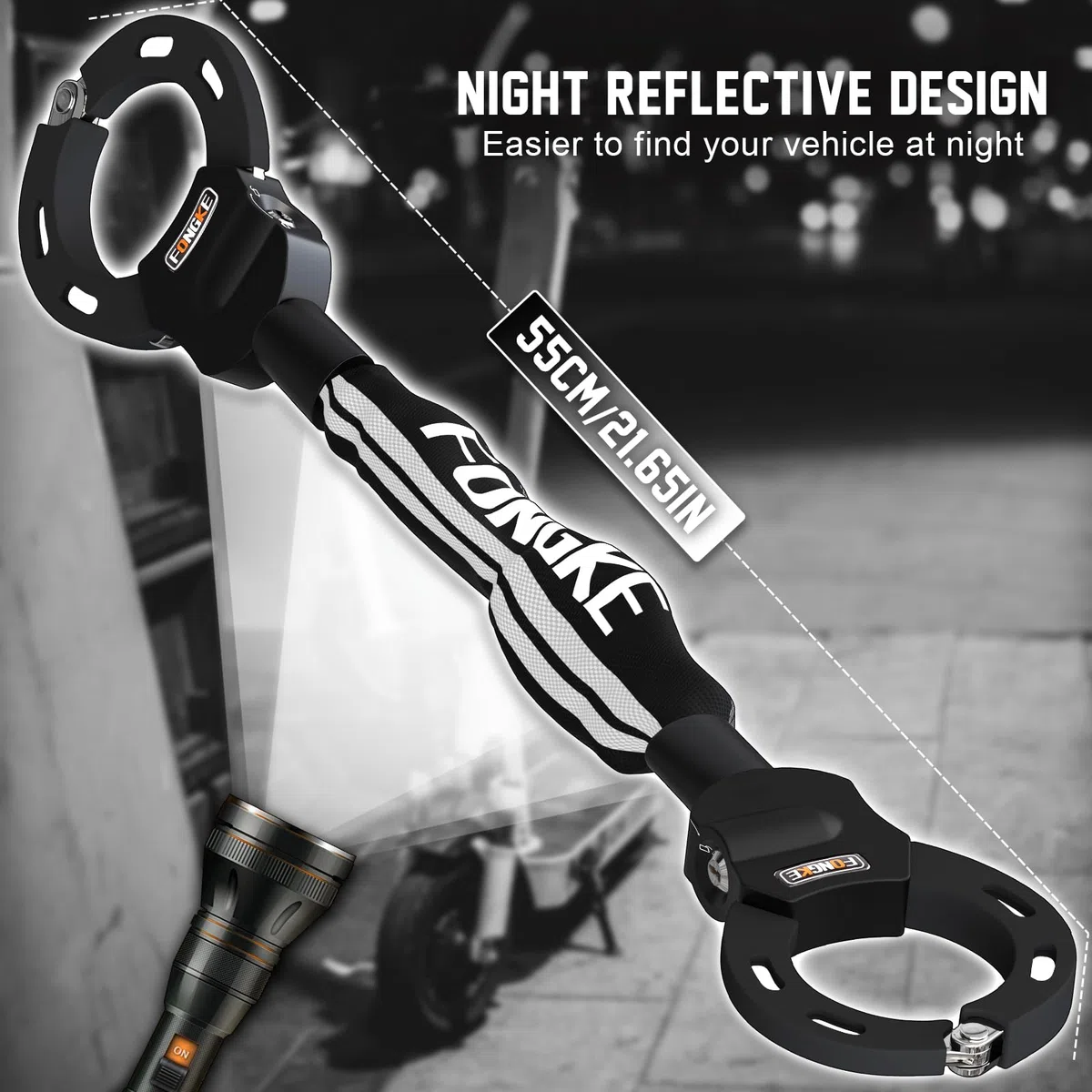 Lucchetto Monopattino Elettrico, Catena Bicicletta Antifurto 8mm, Lucchetto Bici con Borsa Impermeabile, Resistente Taglio Lucchetti a Catena, Alta Sicurezza Accessori Monopattino Elettrico e Biciclet