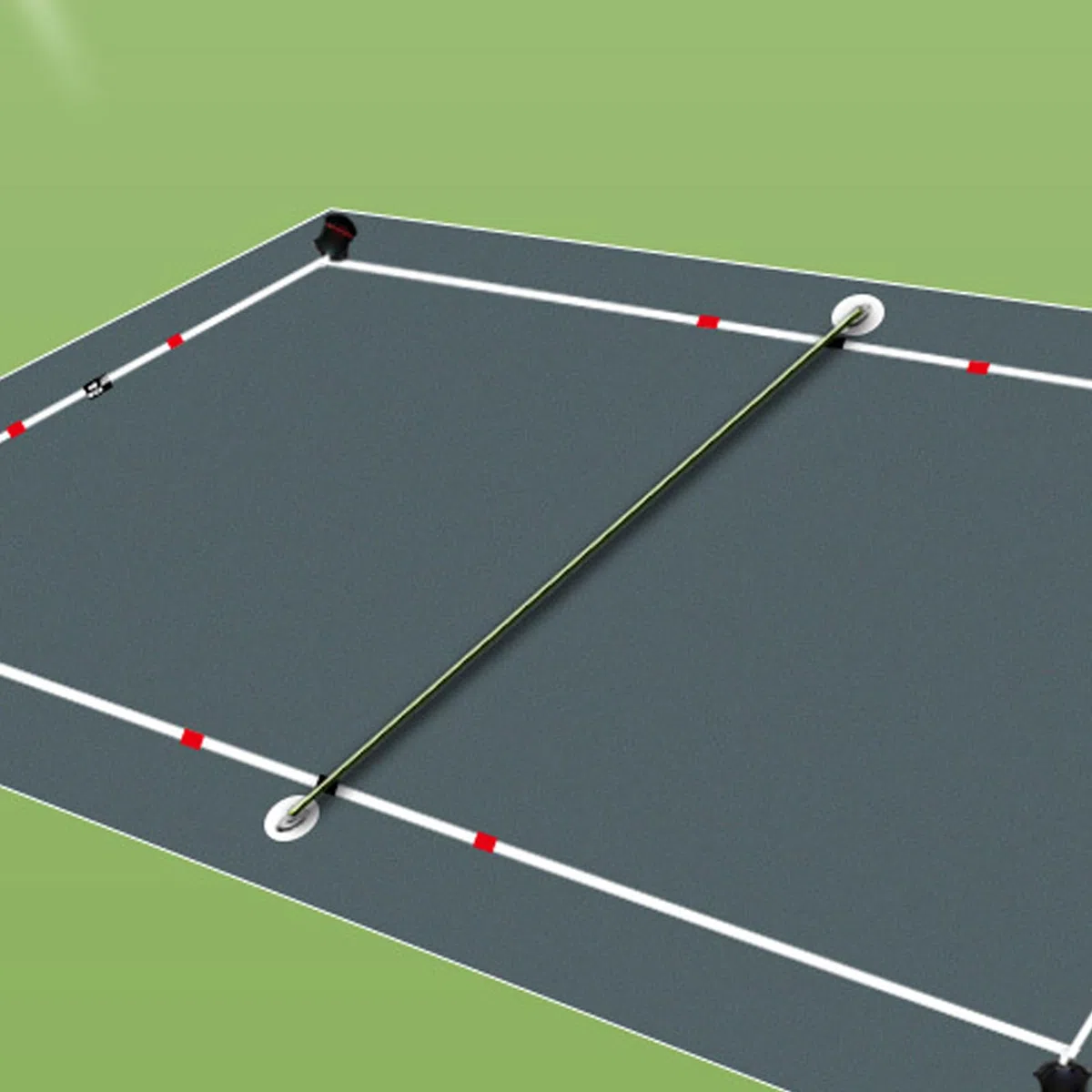 Linee Pickleball da Campo Chiare visibili stabili Portatili | Marcatori perimetrali Set linee di marcatura temporanee per pickleball all'aperto per ricreativo e pratica familiare