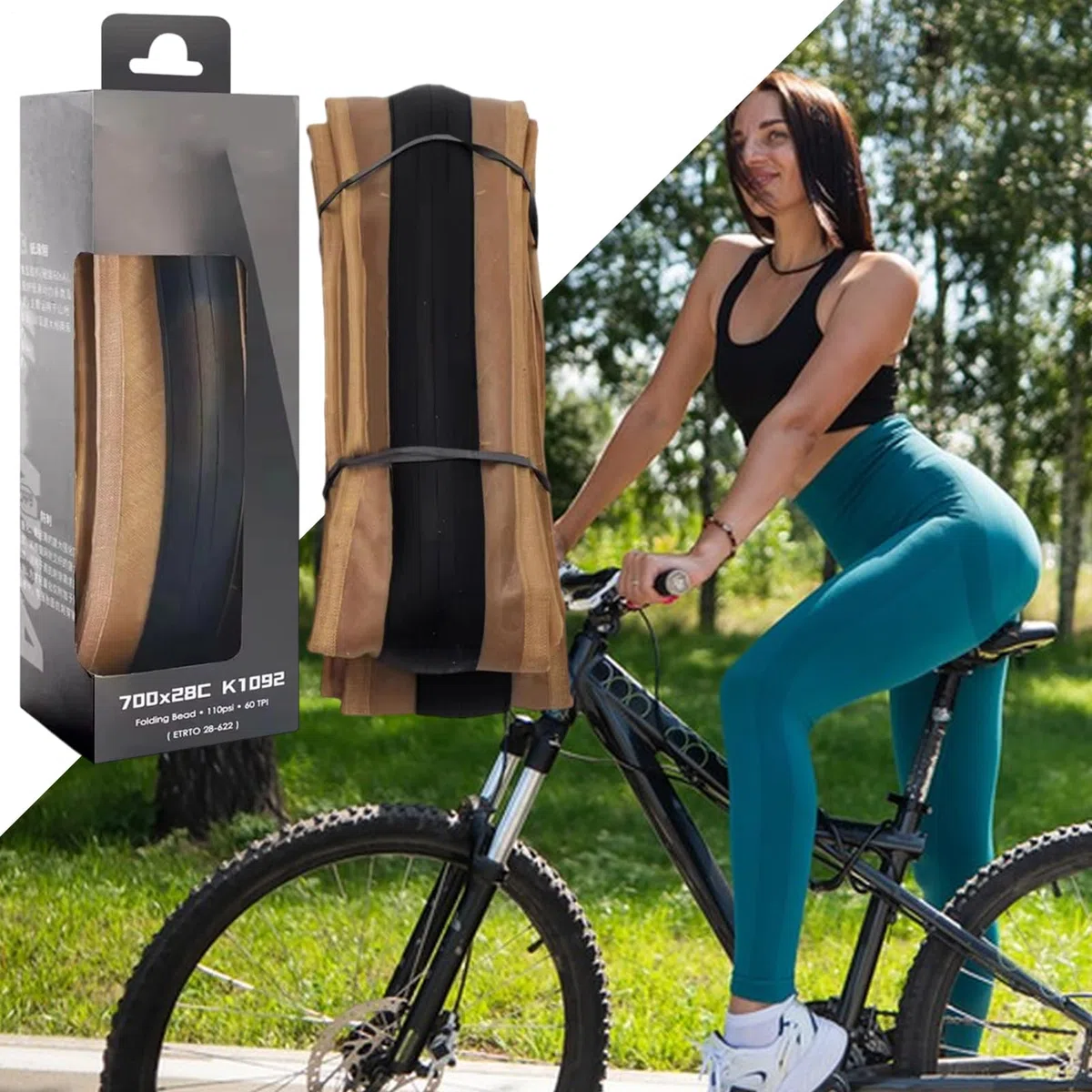 Pneumatici Da Bicicletta All Terreno | Pneumatici Da Bici Strada 700 X 28c - Protezione Antiurto Pneumatico Pieghevole per Sport Ciclismo in Città con Pignone Fisso per Adolescenti Uomini E Donne