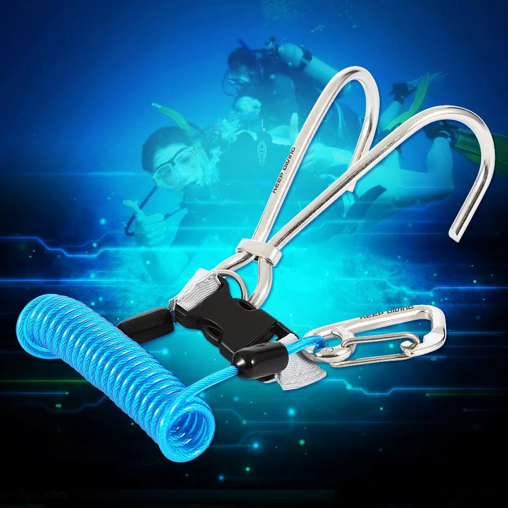 Gancio da Immersione Professionale con Doppio in Acciaio Inossidabile - Rampino Sub per Sicurezza Subacquea, Hook Diving e Esplorazione Reef Immersioni Ideale Subacquei, Drift Resistente all'Acqua Sa