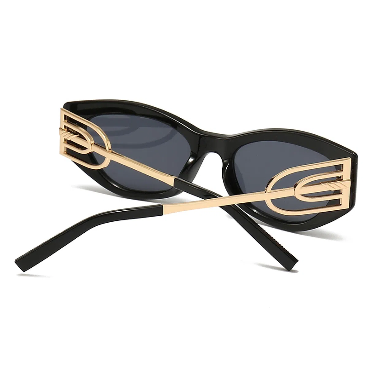 Occhiali da sole alla moda per uomo e donna, appositamente progettati per occhiali da sole a forma di occhio di gatto, aste retrò moderne con forma saltellante, occhiali da sole decorativi (BIANCO)