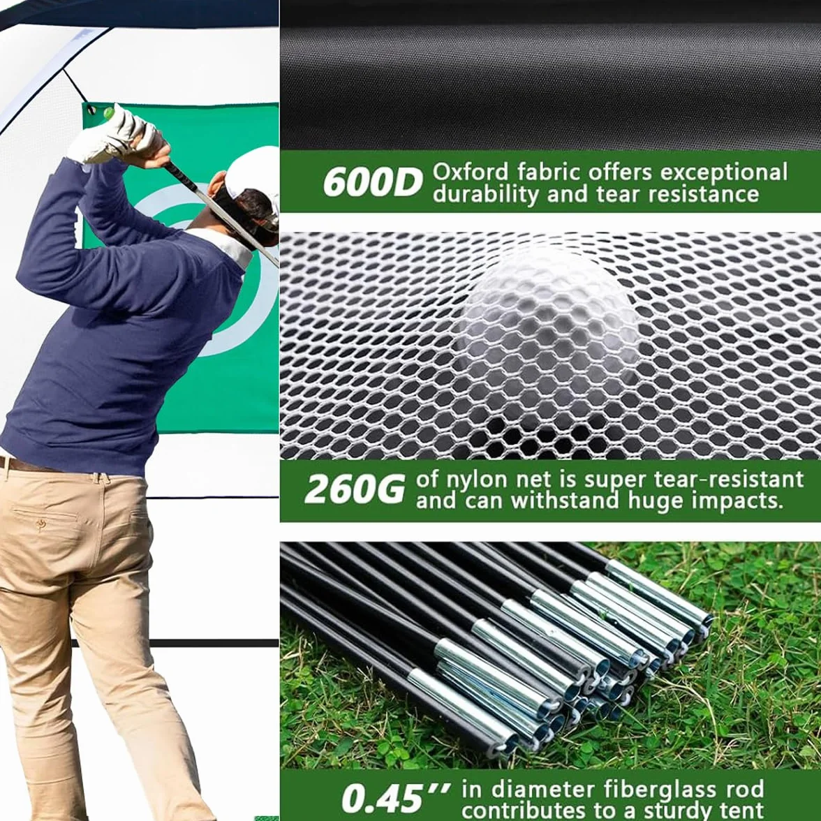OYE Rete da golf con obiettivi di allenamento e borsa per il trasporto, 320 x 180 x 195 cm, rete da golf con bersaglio