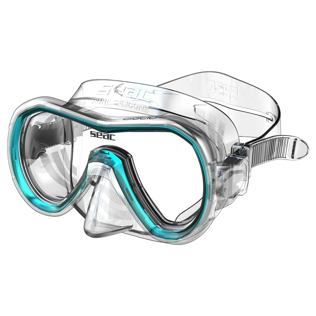 SEAC Sprint Dry Set Snorkeling con Pinne a Cinghiolo Regolabile, Maschera e Snorkel con Dry Top Unisex Adulto