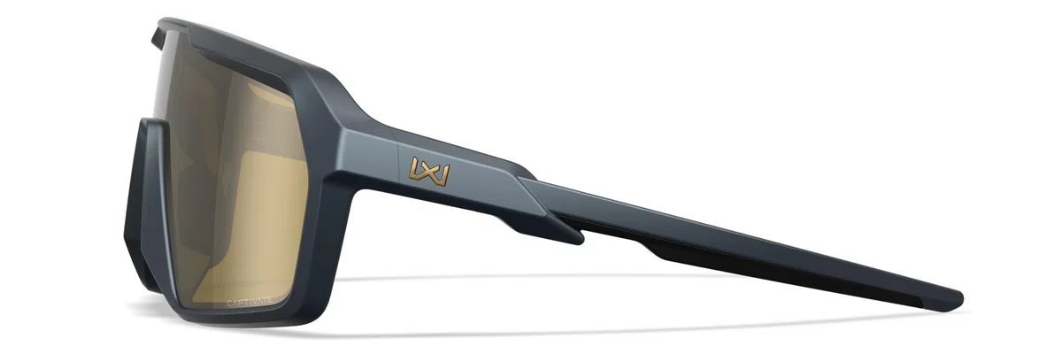 Wiley X Citadel Shield, occhiali da sole di sicurezza per uomini e donne, protezione UV per tiro, pesca e ciclismo, montatura grigio grafite opaca, lenti a specchio oro
