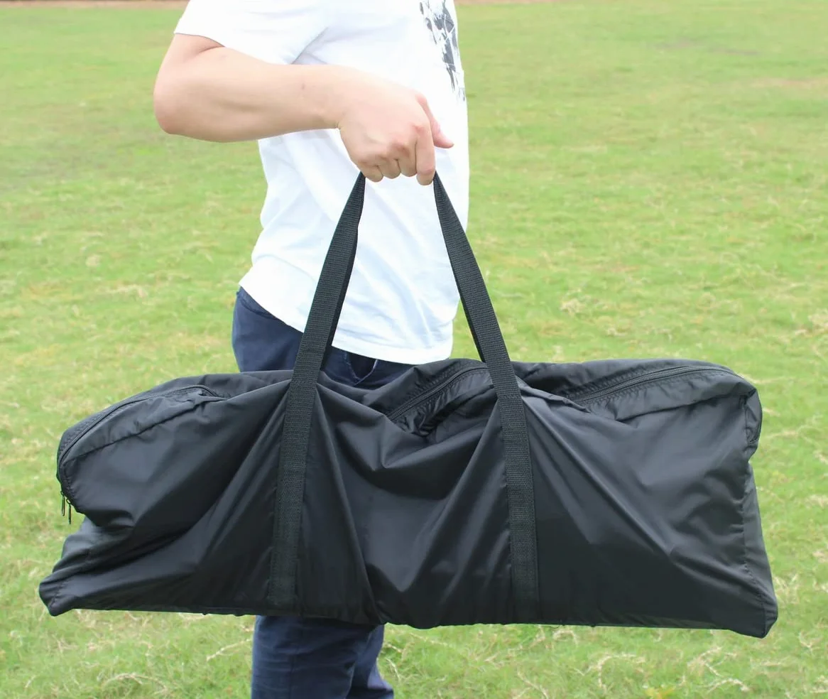 Porta da calcio portatile da 2,4 m in acciaio, per attività all'aperto, giardino, allenamento, con rete da calcio antimuffa e borsa nera per il trasporto, 240 cm