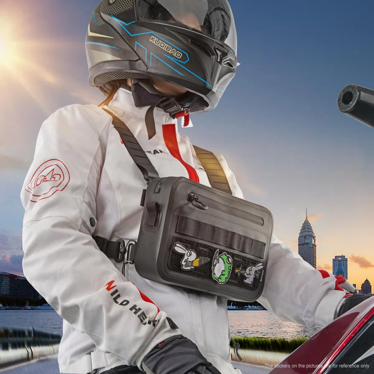 WILD HEART Borsa da Petto Sportiva per uomo Donna Borsa da Moto Multifunzione Tattica con Pacchetto Petto Completamente impermeabile per Attività all'aperto