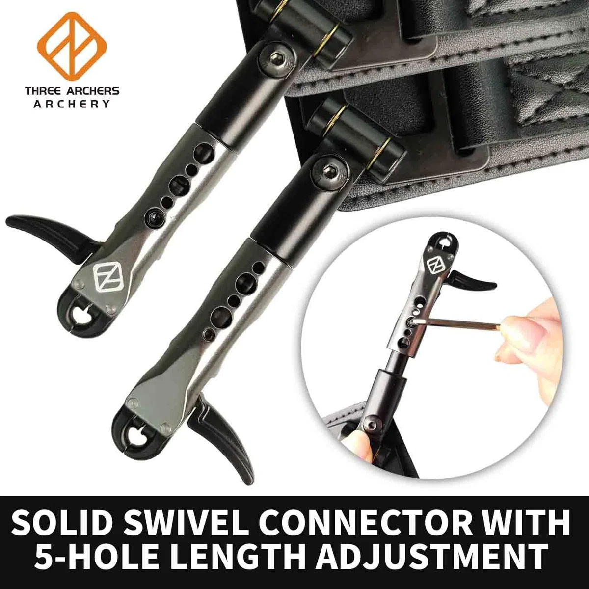 THREE ARCHERS Compound Bow Release Sensitive Trigger Jaws Release con cinturino in pelle fibbia