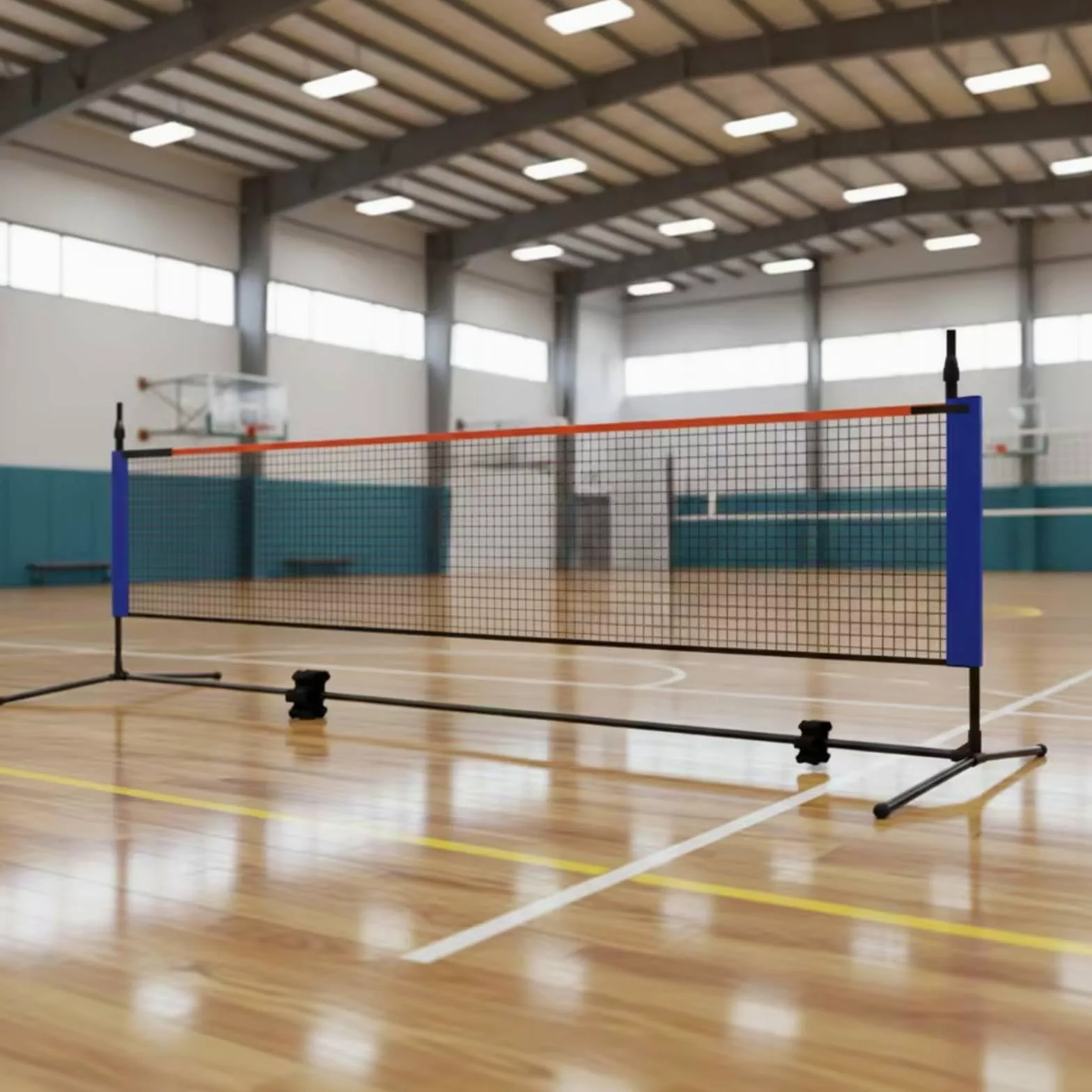 Rete da Badminton Portatile Rete da Badminton Rete Rete da Allenamento Struttura Autportante Regolabile in Tubo Zincato Pieghevole con Borsa Adatta, 3.1M