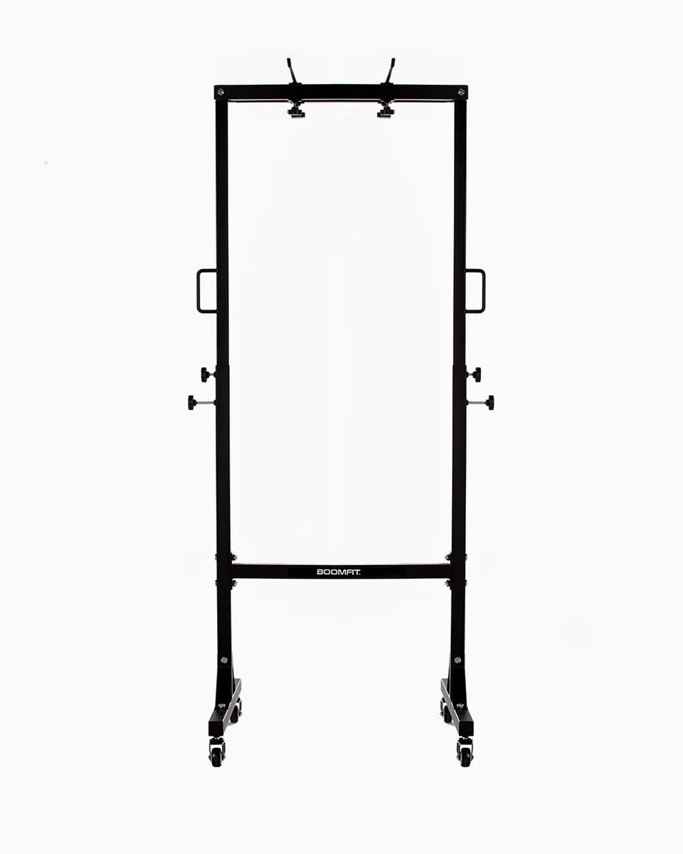 BOOMFIT Porta Tappetini con Ruote per Palestra e Studio Pilates Yoga | Carrello Portacolchonette in Acciaio Verniciato con capacità Multipla | Organizzazione Tappetini e Spazio Ordinato