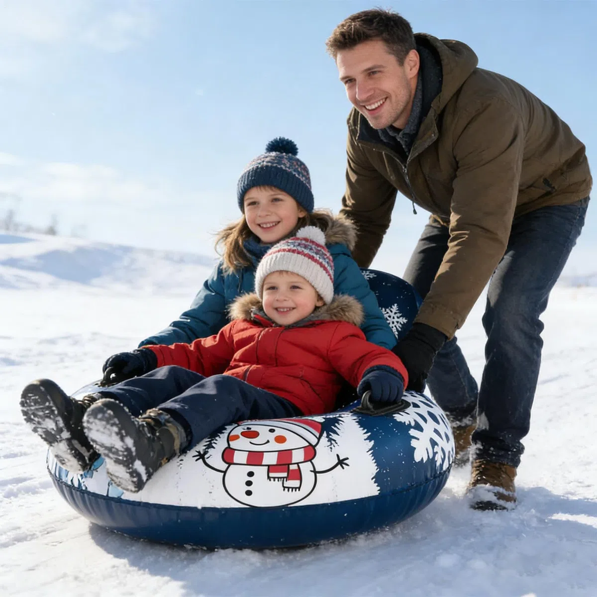Tubo Da Neve Ad Alta Resistenza Tubo Da Neve Gonfiabile Con Maniglia | Ciambella Da Slittino Antiusura per Giardino Spiaggia Piscina Festa Inverno