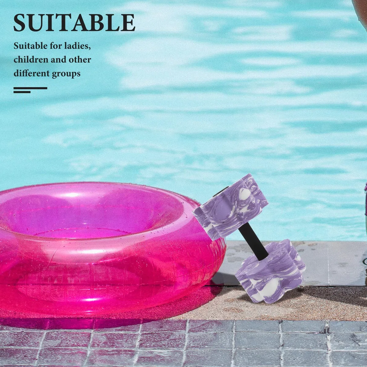 Levemolo Manubri da Nuoto in Eva 2 Unit con Manico per Yoga e Allenamento di Stabilità, Attrezzi per Acquagym Piscina per Vacanze Estive e Fitness in Acqua