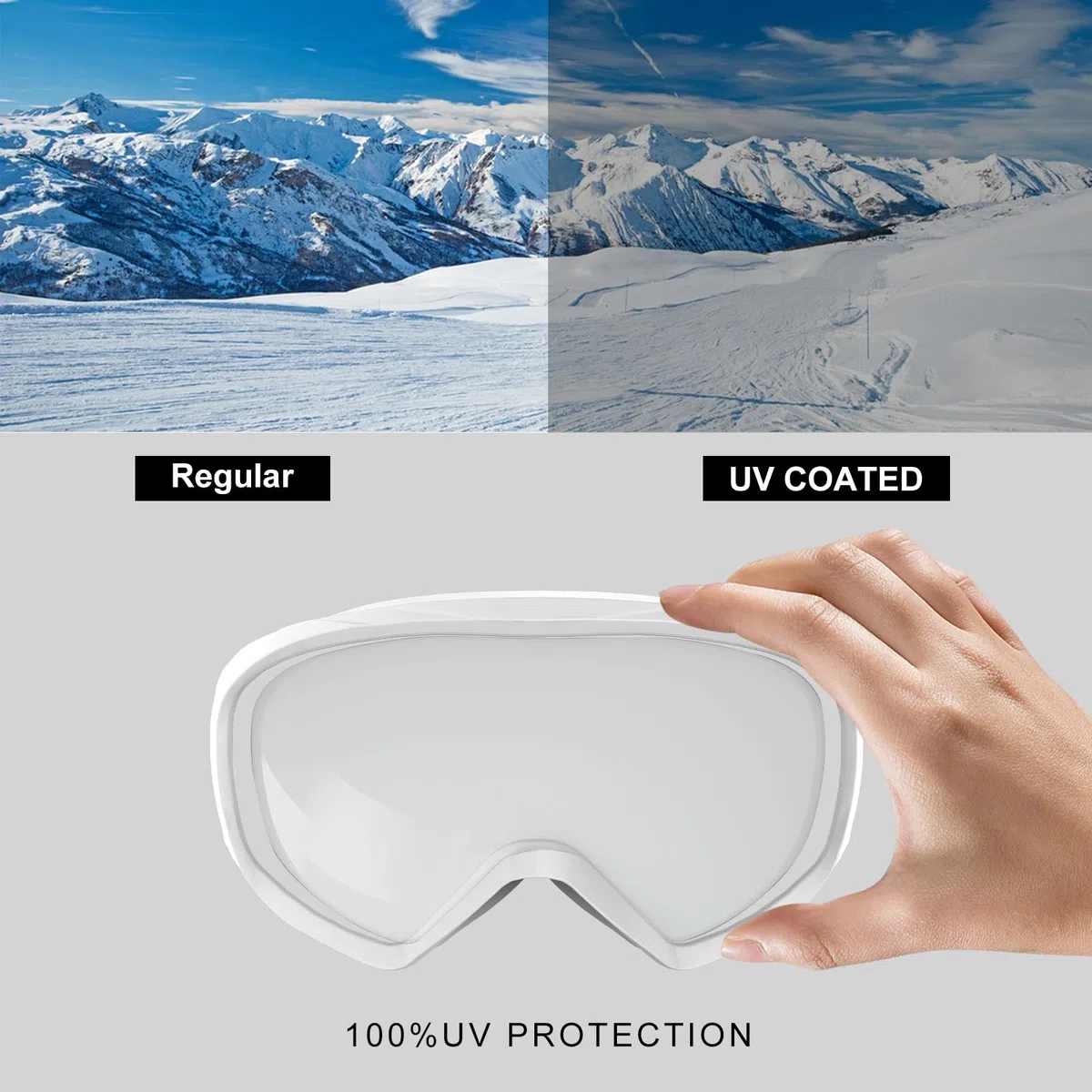 snowboard occhiali da sci per uomini donne giovani anti nebbia sopra occhiali da neve invernali con custodia portatile per occhiali