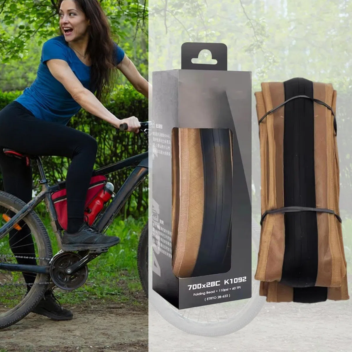 Pneumatici Da Bicicletta All Terreno | Pneumatici Da Bici Strada 700 X 28c - Protezione Antiurto Pneumatico Pieghevole per Sport Ciclismo in Città con Pignone Fisso per Adolescenti Uomini E Donne