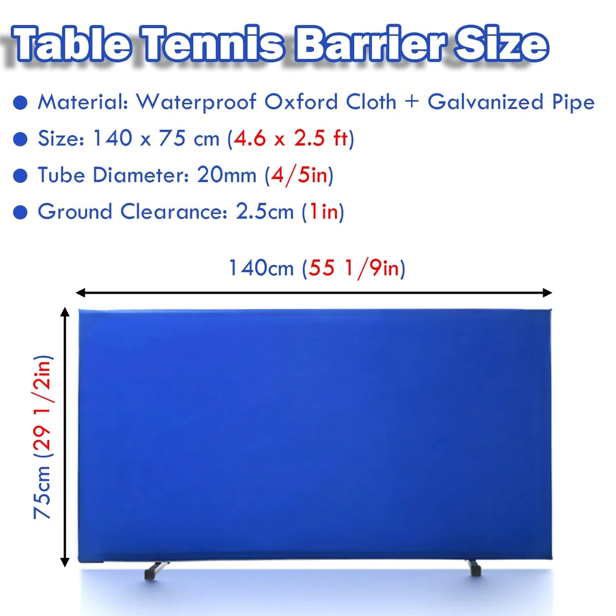 Barriera da ping pong autoportante, sistema modulare a pannelli con telaio zincato, recinzione durevole per allenamento domestico in palestra e ping pong