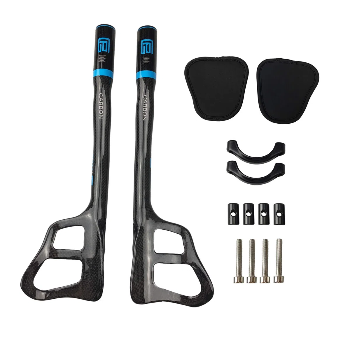 PLATT Manubrio per bicicletta 31,8, in carbonio, da corsa/triathlon, Aerobar, prolunga manubrio Tri Bar, 3K lucido