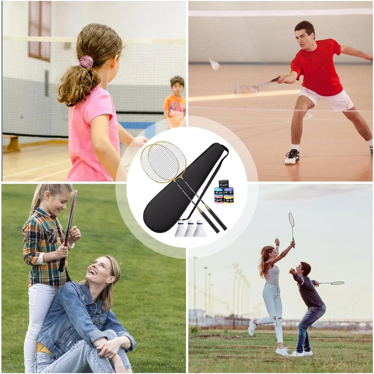 Générique Badminton - Set di racchette da neve Badminton | Professionale per Adulti,Attrezzatura leggera, Assorbente il Sudore per Adulti e Professionisti, Sport, Giochi da Giardino in