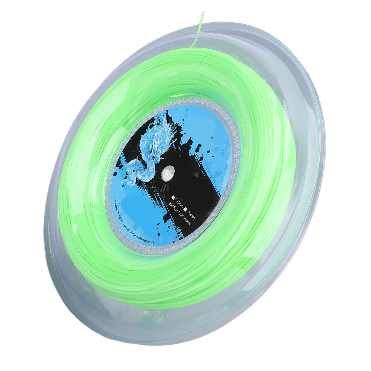 VGEBY Corda da Tennis, 200 M/656,17 Piedi Bobina di Corda da Tennis Corda da Tennis in Poliestere dal Design Elegante Verde Fluorescente Corda per Racchetta da Tennis Ideale per