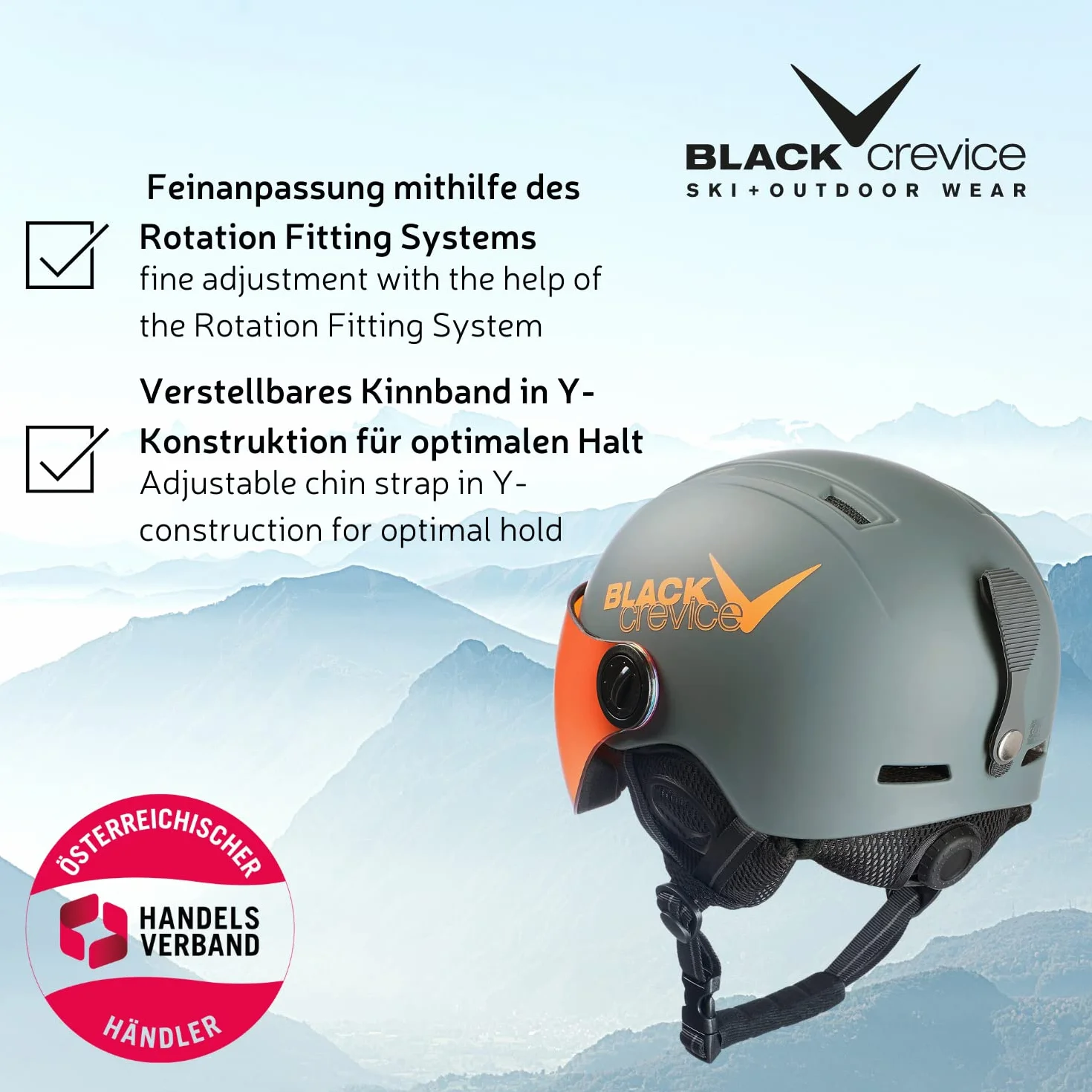 Black Crevice Leogang - Casco da Sci Unisex per Bambini