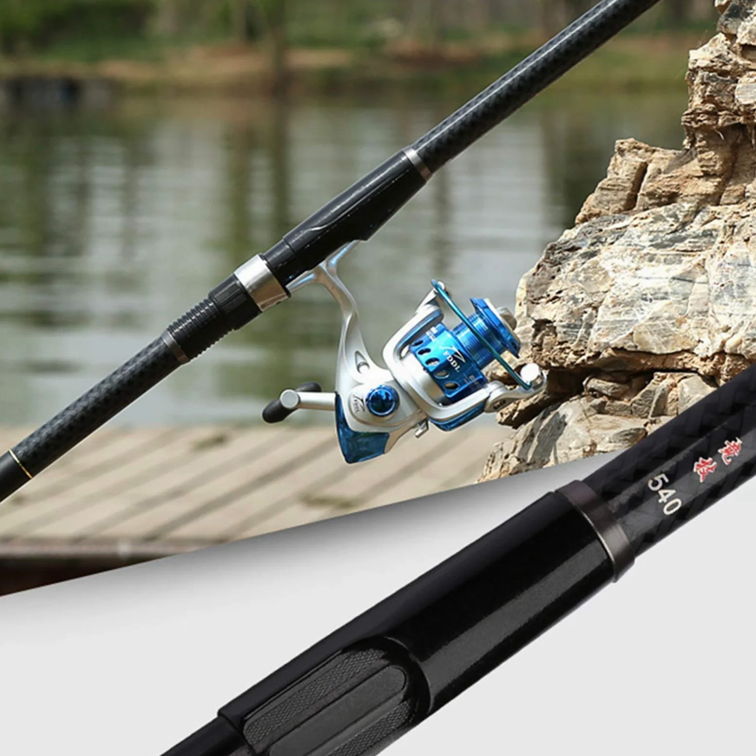 Canna da Pesca a Mosca Canna da Pesca telescopica in Carbonio Nero 6,30 m, 7,2 m, 5,4 m, Canna da Pesca a Mano, Canna da Pesca a Doppio Uso, Attrezzatura da Pesca, Canna da Surf Casting
