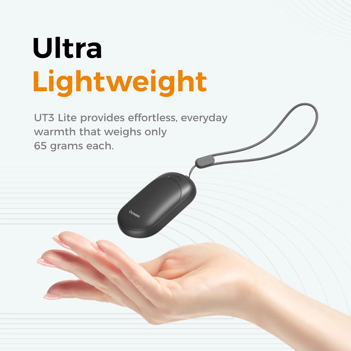 OCOOPA Scaldamani Ricaricabili Magnetico 2 in 1, Scalda Mani Elettrico Portatile, Ultra leggero & Ultrasottile, Calore con 3 Livelli, Riutilizzabile Regali, Adatto per attività all'aperto, UT3 Lite