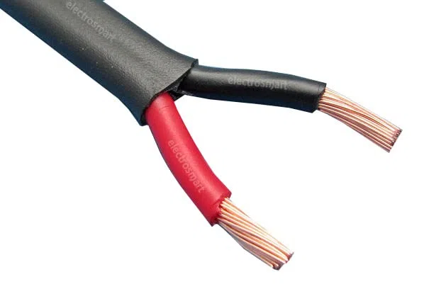 electrosmart Cavo bipolare gemello rosso/nero in rame per auto, barche, marine, 2 x 2,5 mm, parete sottile, piatto, intrecciato, 12V 24V 29 Amp (20m)