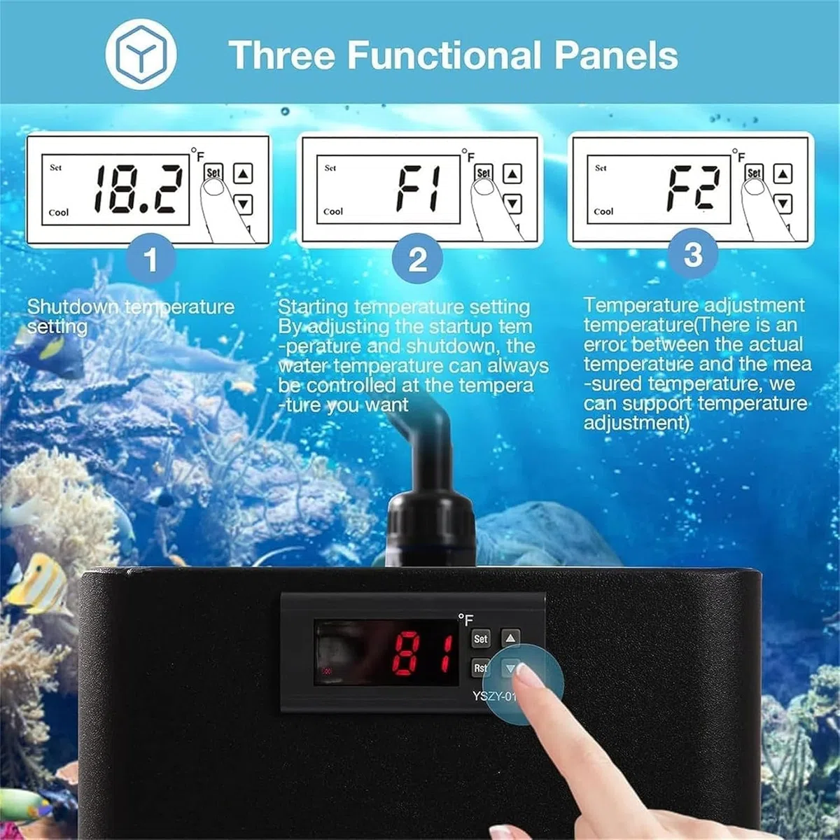 Refrigeratore d'Acqua per Acquari Commerciali 160l/300l/500l Refrigeratore d'Acqua Idroponico Intelligente Refrigeratore d'Acqua per Acquari per Pesci Costante Acqua Dolce Salat