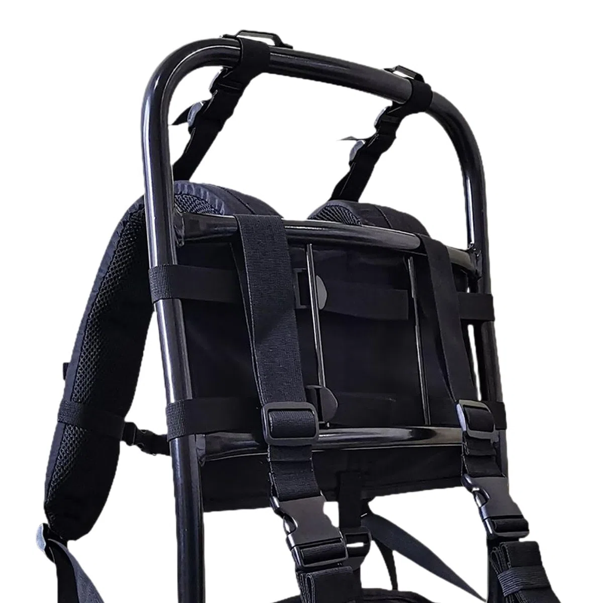 Zaino da Escursione 60 Litri, Zaino da Trasporto Pesante 60 Kg, Telaio in Lega di Alluminio, Nylon Impermeabile, per Trekking e Campeggio- Nero