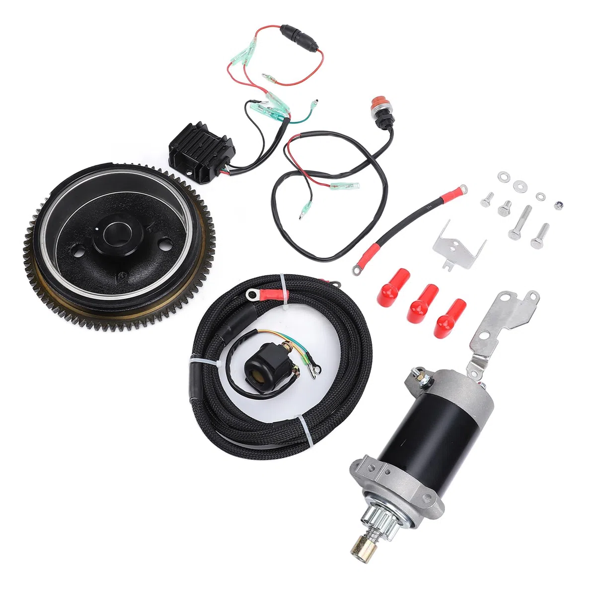 Kit di Avviamento per Motore Fuoribordo Sostituzione Durevole Dell'avviamento Elettrico per Motore Fuoribordo a 4 Tempi 20 per Appassionati di Alluminio, Ferro, Plastica, Gomma