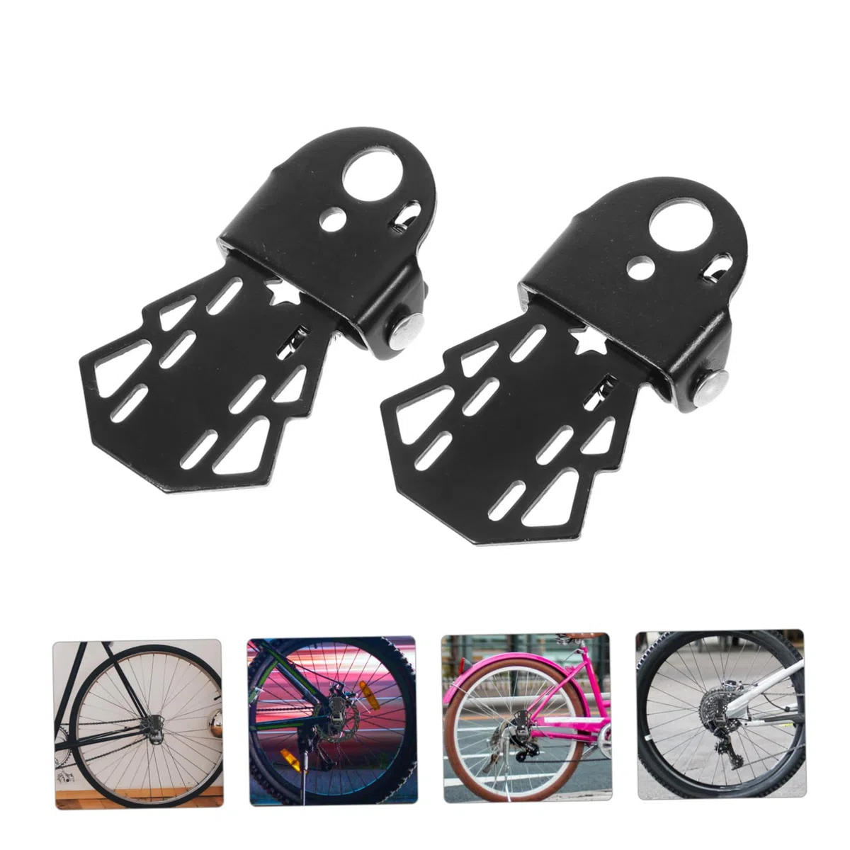 HANABASS Pedali Pieghevoli Per Sedile Posteriore Per Mountain Bike (neri) 2 Pezzi Bici Pedale Del Ciclismo Acciaio