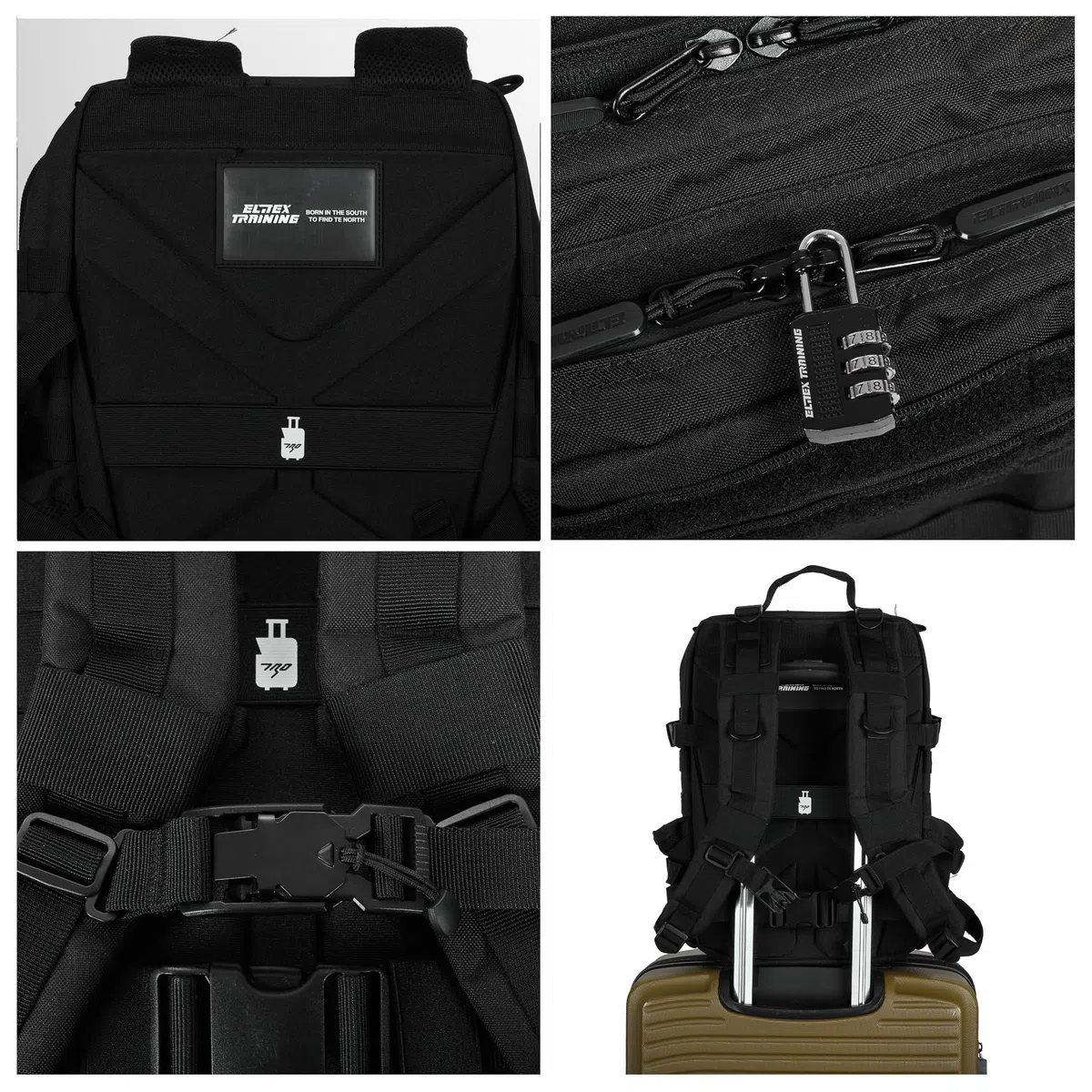 ELITRAINX Zaino tattico militare impermeabile 25 litri per sport, cabina di aereo, palestra, attività all'aperto, cross training di ELITEX TRAINING