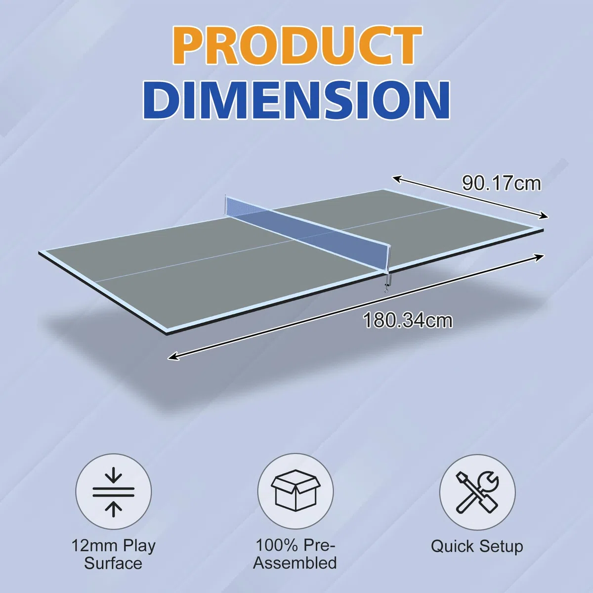 Tavolo da ping pong, pieghevole, per famiglie e bambini, 180 x 90 x 1,2 cm, ideale per interni ed esterni, attività sportive divertenti