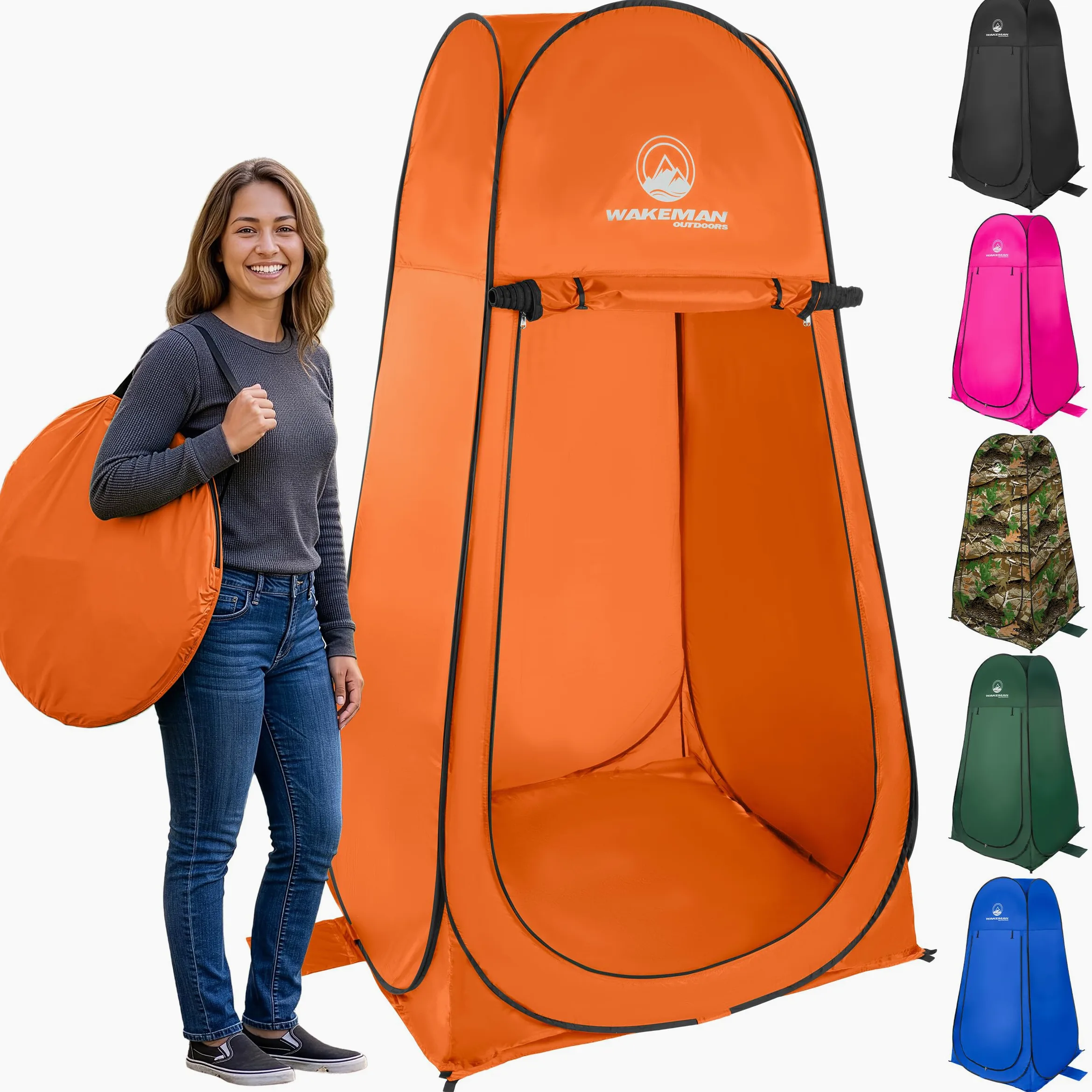 Wakeman Outdoors - Tenda pieghevole per la privacy istantanea, doccia e fasciatoio, per campeggio, spiaggia e pioggia, con borsa per il trasporto