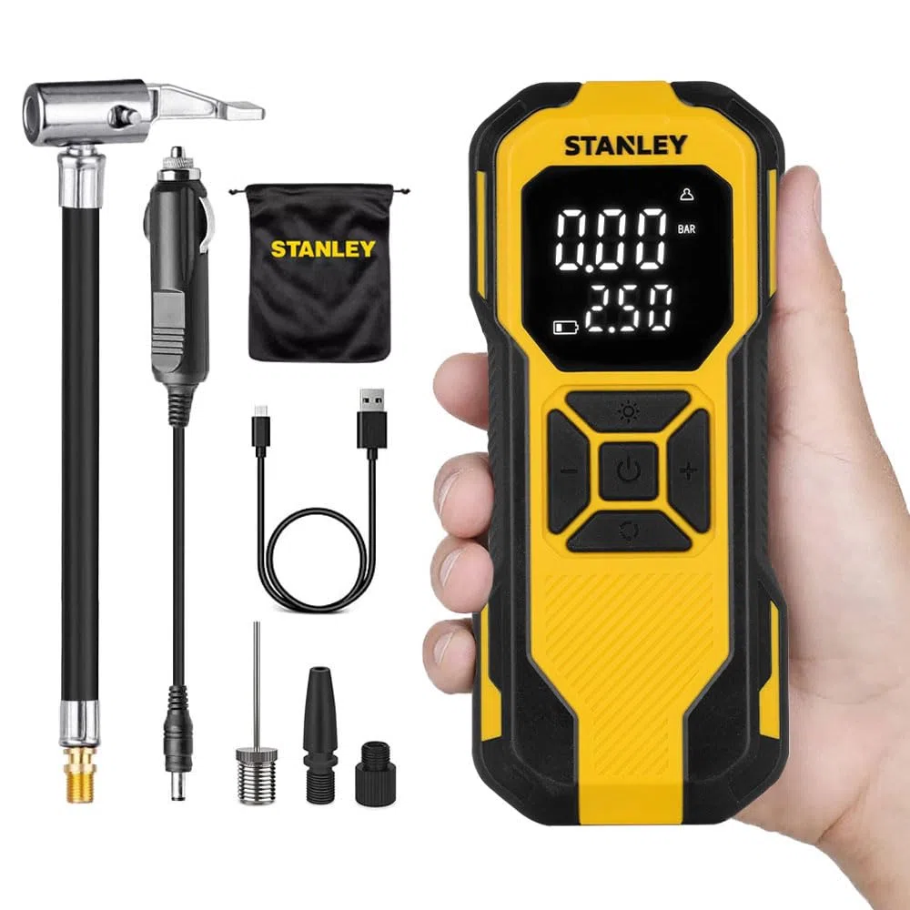 STANLEY SXIF0101 Compressore a batteria 10 bar Spegnimento automatico, Display digitale, incl. 1 batteria, con funzione