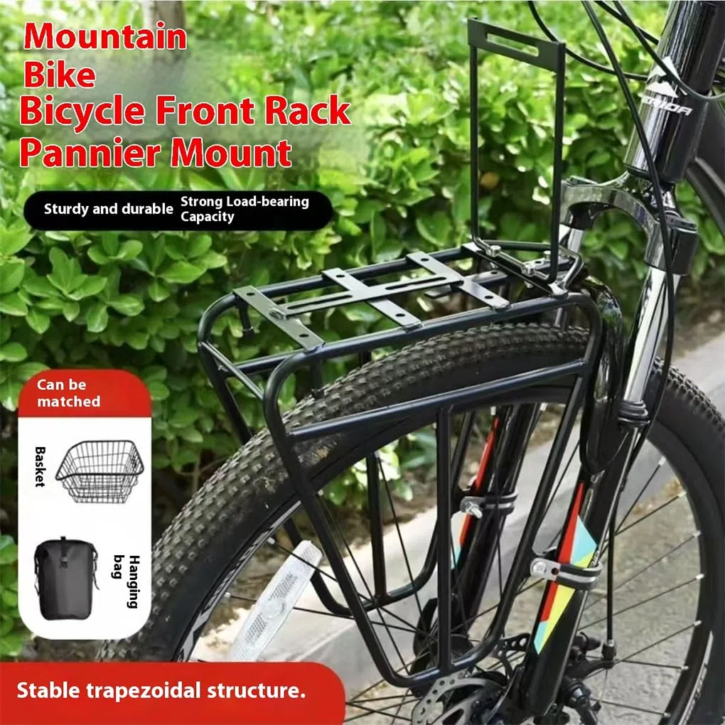 Portapacchi anteriore, portapacchi, acciaio per bicicletta robusto, facile da usare, adatto per bici elettriche,